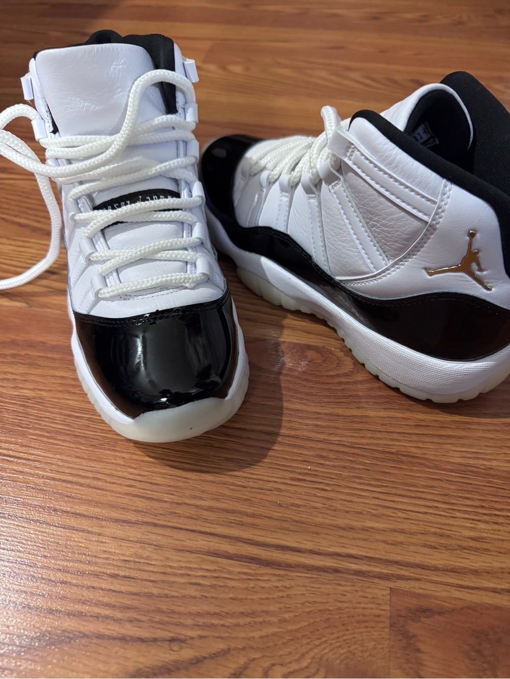 Jordan Kids Black, White & Gold High-Top Basketball Sneakers